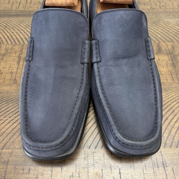 BALLY Swiss Men Loafers Size US 10D EU 3E Blue Suede Classic Dress Casual